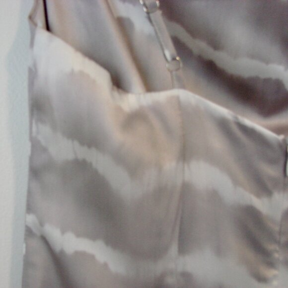 Satin Mini Slip Dress Gray White Tie Dye Sleeveless Holiday Party Medium NWT - Picture 12 of 15